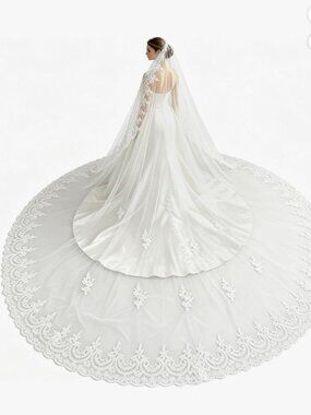 White Lace Bride Wedding Veil